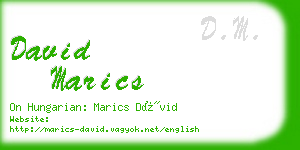 david marics business card
